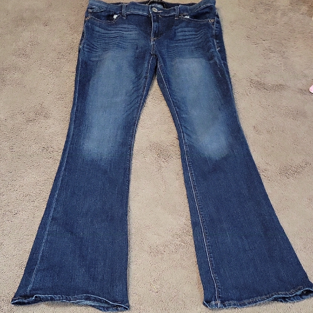 Express Women's Dark Blue Flare Jeans